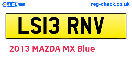 LS13RNV are the vehicle registration plates.