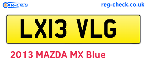 LX13VLG are the vehicle registration plates.