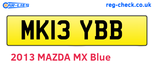 MK13YBB are the vehicle registration plates.