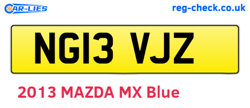 NG13VJZ are the vehicle registration plates.