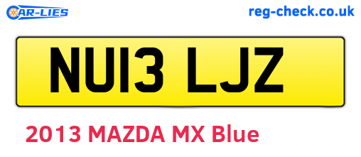 NU13LJZ are the vehicle registration plates.
