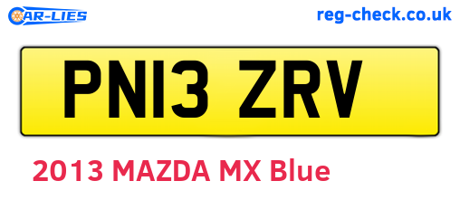 PN13ZRV are the vehicle registration plates.