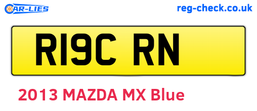R19CRN are the vehicle registration plates.