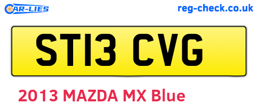 ST13CVG are the vehicle registration plates.