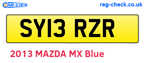 SY13RZR are the vehicle registration plates.