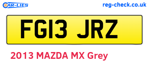 FG13JRZ are the vehicle registration plates.