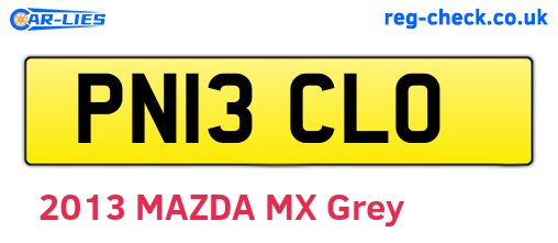 PN13CLO are the vehicle registration plates.