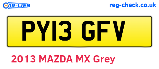 PY13GFV are the vehicle registration plates.