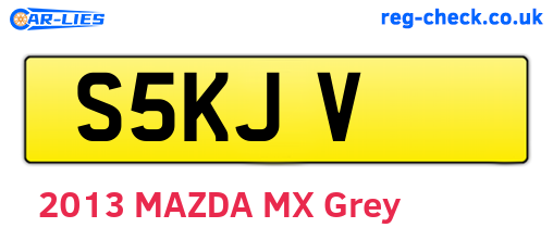 S5KJV are the vehicle registration plates.