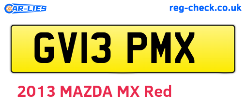 GV13PMX are the vehicle registration plates.