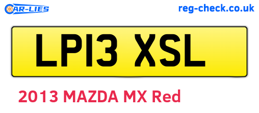 LP13XSL are the vehicle registration plates.