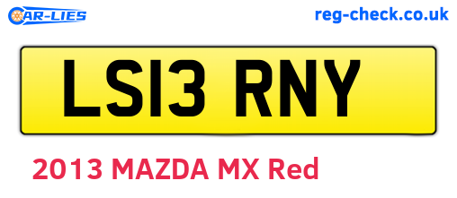LS13RNY are the vehicle registration plates.