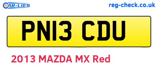 PN13CDU are the vehicle registration plates.