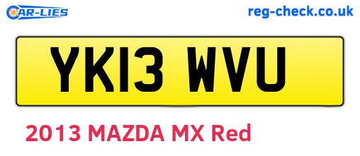 YK13WVU are the vehicle registration plates.