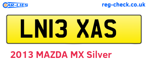 LN13XAS are the vehicle registration plates.