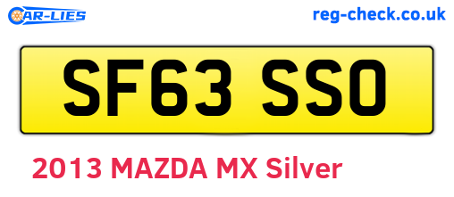 SF63SSO are the vehicle registration plates.