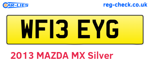 WF13EYG are the vehicle registration plates.