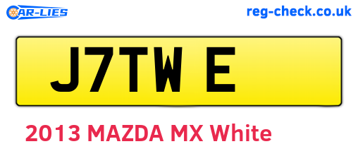 J7TWE are the vehicle registration plates.