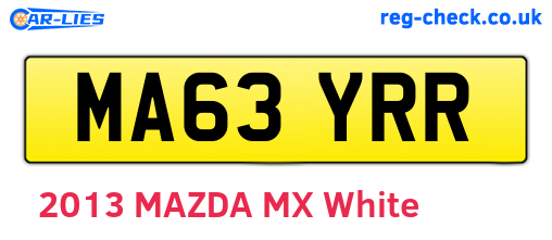 MA63YRR are the vehicle registration plates.