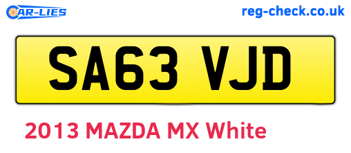 SA63VJD are the vehicle registration plates.