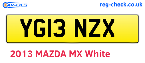 YG13NZX are the vehicle registration plates.