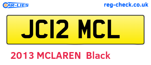 JC12MCL are the vehicle registration plates.