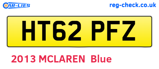 HT62PFZ are the vehicle registration plates.