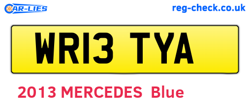 WR13TYA are the vehicle registration plates.