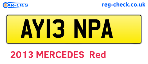 AY13NPA are the vehicle registration plates.