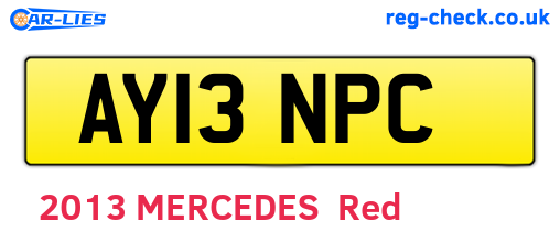AY13NPC are the vehicle registration plates.