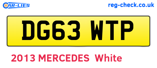 DG63WTP are the vehicle registration plates.