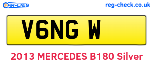 V6NGW are the vehicle registration plates.