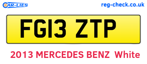 FG13ZTP are the vehicle registration plates.