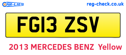 FG13ZSV are the vehicle registration plates.