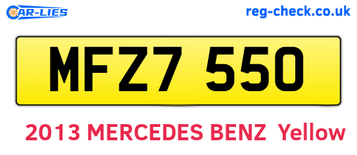 MFZ7550 are the vehicle registration plates.