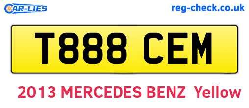 T888CEM are the vehicle registration plates.