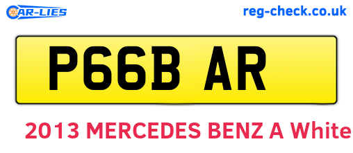 P66BAR are the vehicle registration plates.