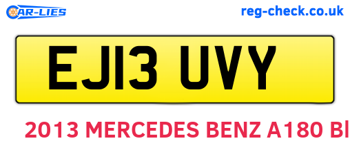 EJ13UVY are the vehicle registration plates.