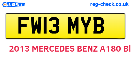 FW13MYB are the vehicle registration plates.