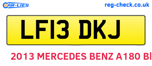 LF13DKJ are the vehicle registration plates.