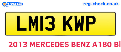 LM13KWP are the vehicle registration plates.