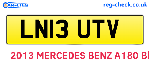 LN13UTV are the vehicle registration plates.