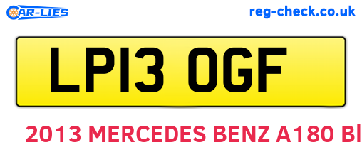 LP13OGF are the vehicle registration plates.
