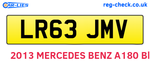 LR63JMV are the vehicle registration plates.