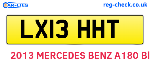 LX13HHT are the vehicle registration plates.