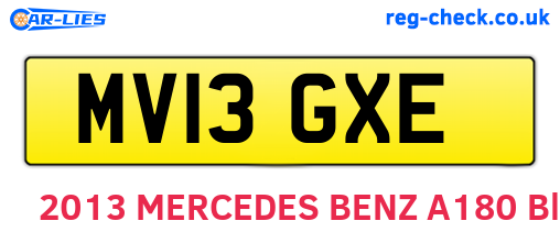 MV13GXE are the vehicle registration plates.