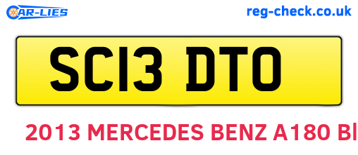 SC13DTO are the vehicle registration plates.