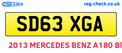 SD63XGA are the vehicle registration plates.