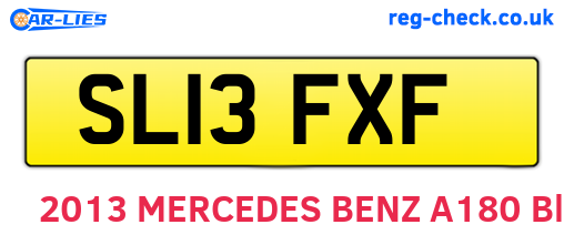 SL13FXF are the vehicle registration plates.