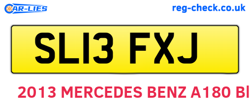 SL13FXJ are the vehicle registration plates.